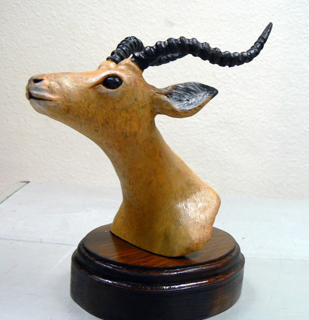 african impala bronze sculpture